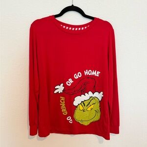 Red Grinch Women's Long Sleeve Pajama Set Medium NWT